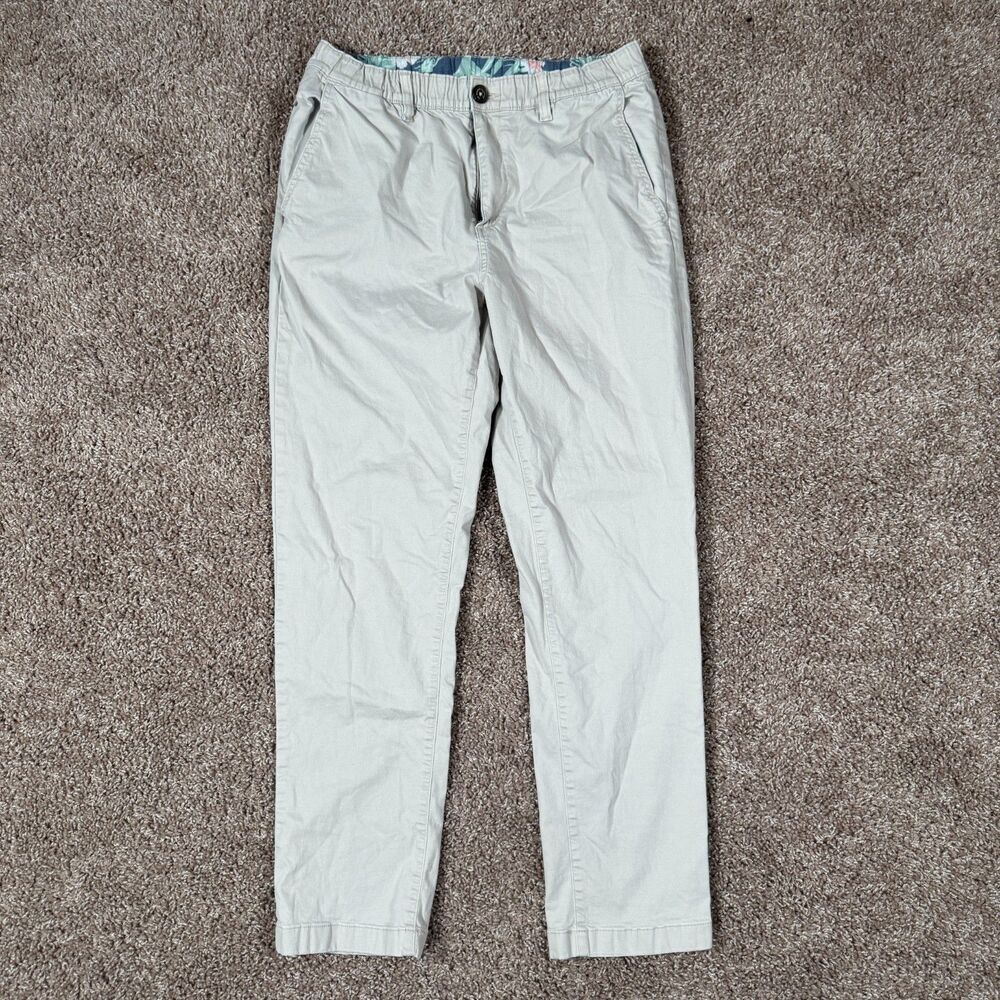 Chubbies Originals Cotton Chino Pants Men's M Beige Stretch Waist Preppy Casual